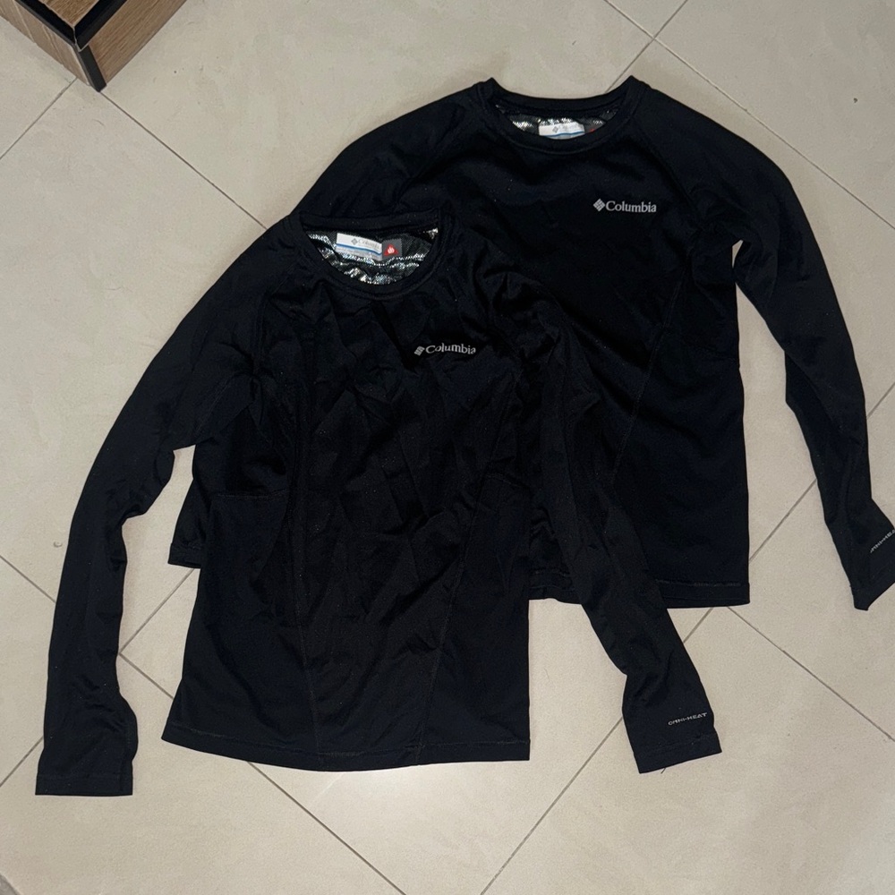 Columbia Black Long Sleeve Omniheat Cold weather warmers